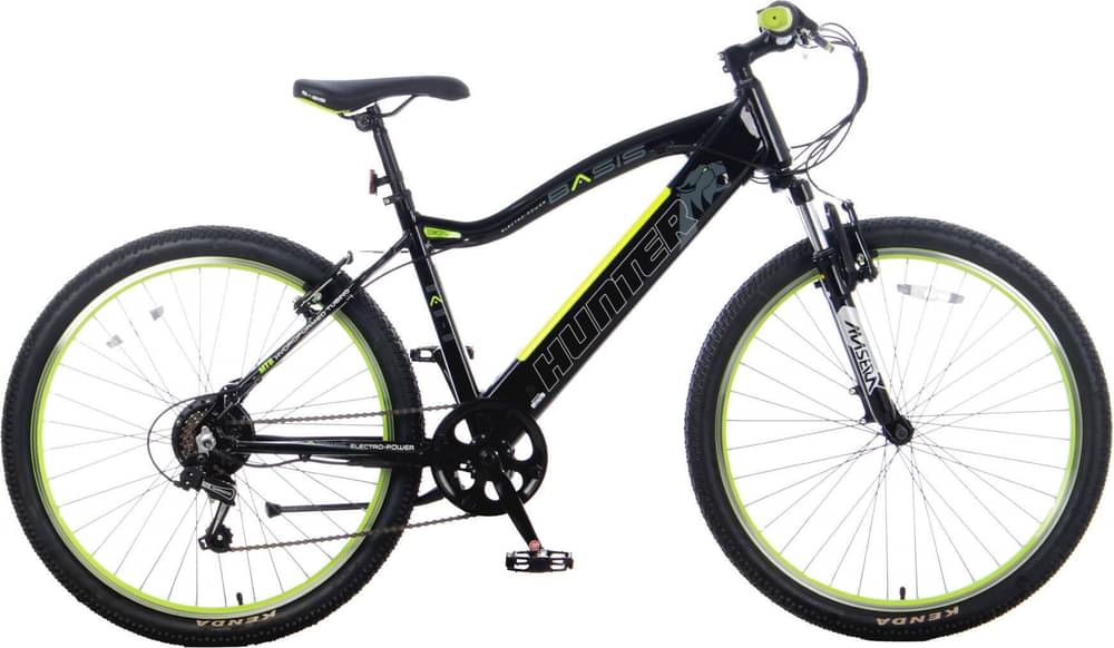 BASIS Hunter Unisex Integrated Electric Mountain Bike - /Lime 7.8Ah