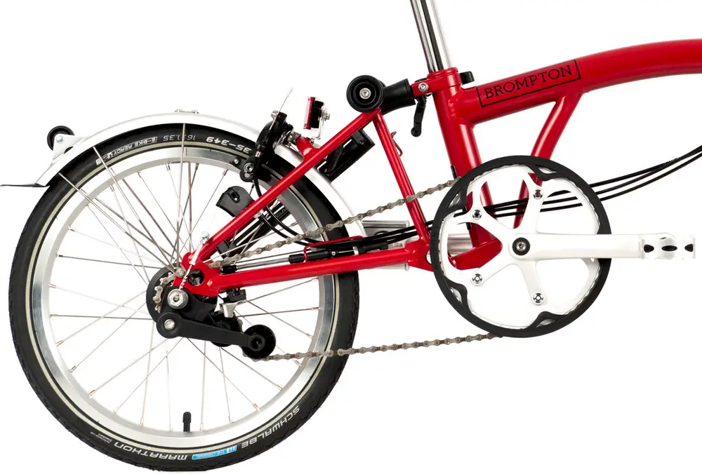 Vélo Pliant Brompton C-Line 6 Vitesses Guidon Haut Cloud Blue