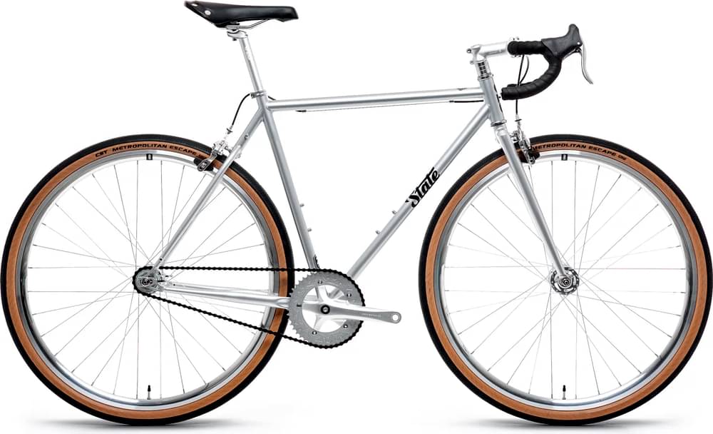 Statebicycleco 4130 Satin Silver Fixed Gear / Single-Speed
